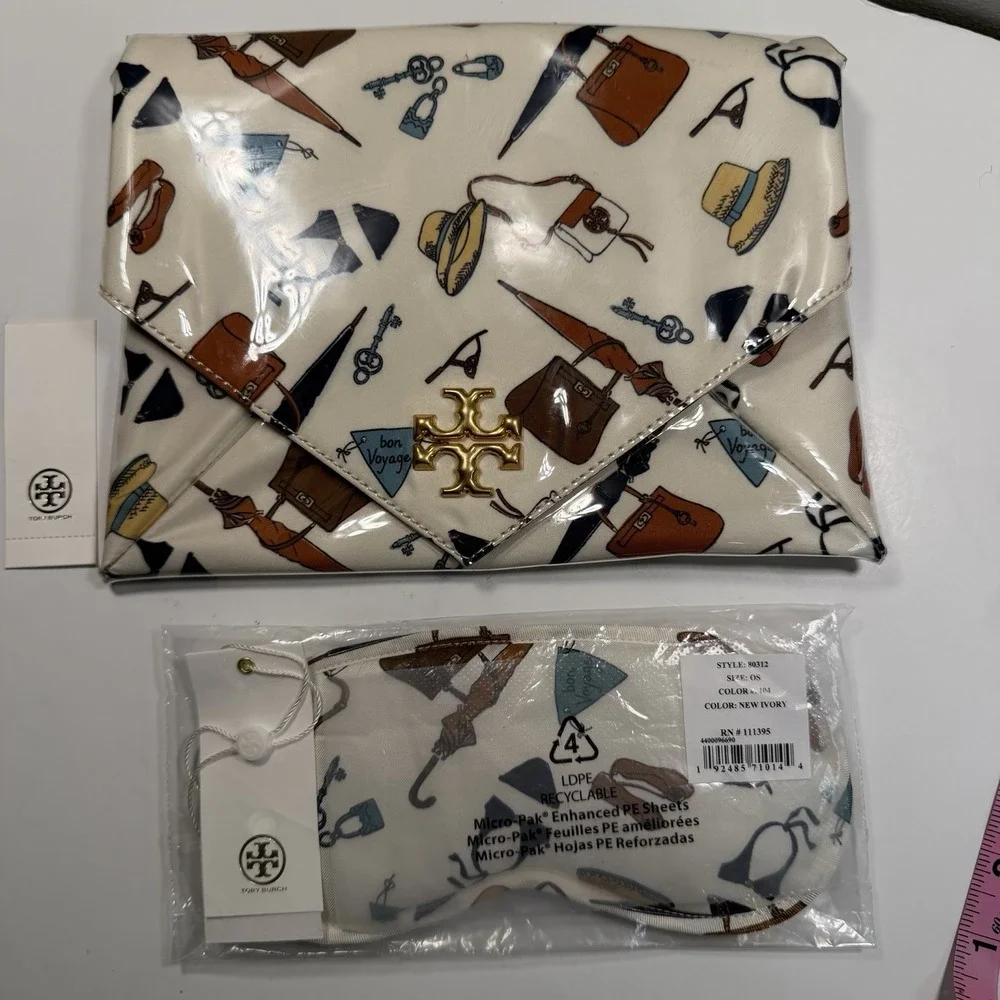 Tory Burch Clutch Purse & Sleep Mask NEW